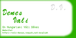 denes vali business card